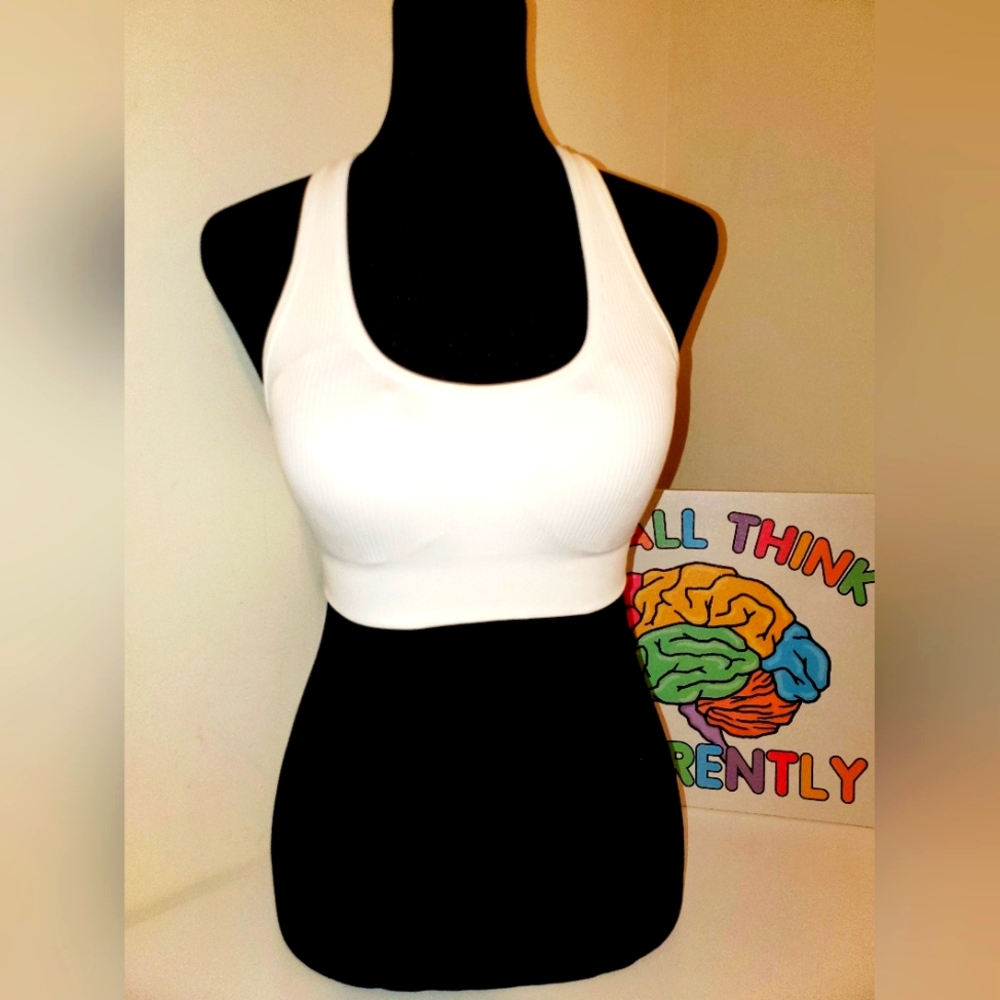 RUNNING GIRL White Women's Sports Bra Size: S NIB